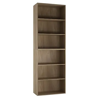 Wide 6 Tier Book Shelf Deep Bookcase Storage Cabinet Display Dining Living Room • £76.99