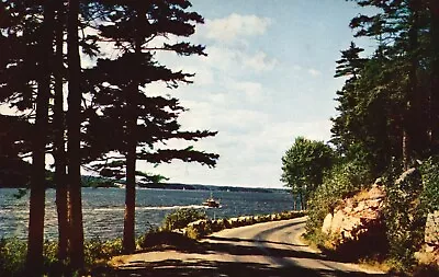 Postcard ME Mt Desert Island Sargent Drive Somes Sound Chrome Vintage PC H4477 • $3