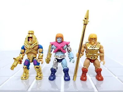 Mega Construx MOTU Masters Of The Universe Heroes 3 Figures Electroplated Gold • $44.99