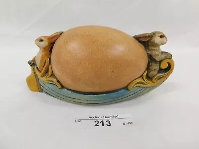 $216 • Buy 213/123 1991 Vaillancourt Folk Art ~ Two Bunnies In Small Egg Boat ~ Catalog 604