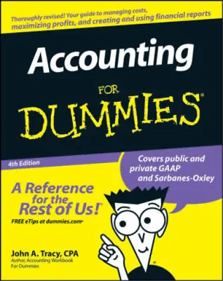 Accounting For Dummies John A. Tracy CPA Used; Good Book • £4.94