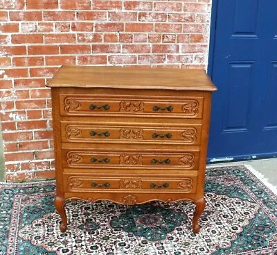 French Oak Louis XV Chest Of Drawers 4 Door Small Dresser • $1100