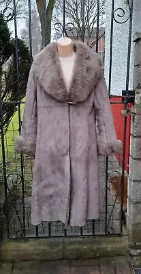 WALLIS Women's Sable Faux Suede Faux Fur Winter Coat  Size S • £25