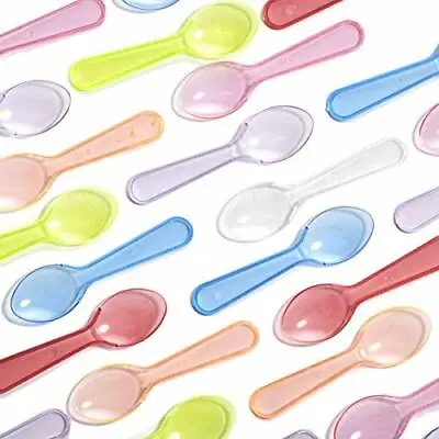 Disposable Mini Tasting Spoons Bulk Pack Rainbow Neon Plastic By Avant Grub • $19.99