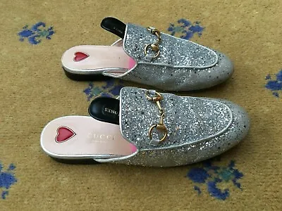 $308.94 • Buy Gucci Shoes Princetown Loafer Slipper Glitter UK 2 US 5 EU 35 Mule Ladies Women