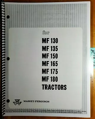 Massey Ferguson MF 130 135 150 165 175 180 Tractor Assembly Pre-Delivery Manual • $14.99