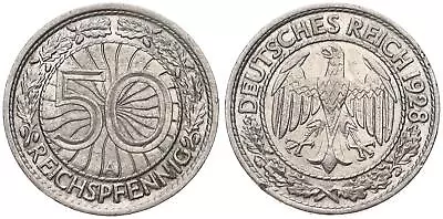 Germany - 50 Pfennig German Reich Km#49 Reichspfennig Various Years • £5.38