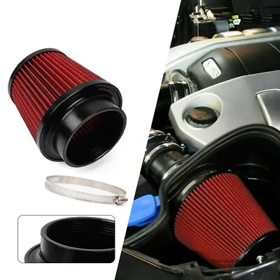 Red 4  100mm Performance High Flow Inlet Cold Air Intake Cone Dry Air Filter • $15.99