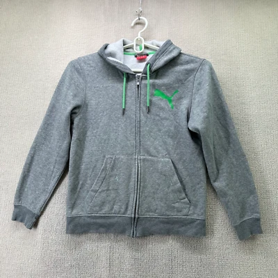 $17.95 • Buy Puma Mens Hoodie Sz S Grey Full Zip Drawstring Pockets Logo Long Sleeve Jacket