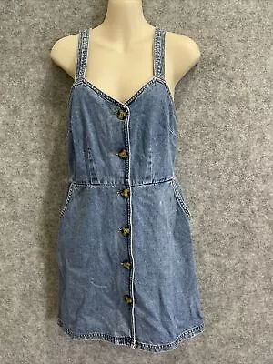 $35 • Buy BDG Urban Outfitters Women's Boho Denim Empire Button Denim Dress S/8-10 (1180)