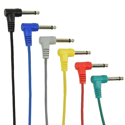 £4.75 • Buy 6.3mm (1/4 Inch) Mono Right Angled Jack Patch Leads 0.3m X 6