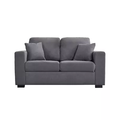 2 3 Seater Linen Fabric Sofa Couch Settee Armchair With 2 Pillows Living Room • £245.99