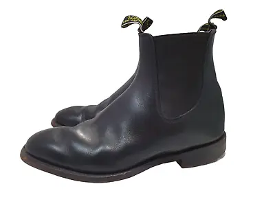 Rm Williams Black Leather Craftsman Boots 8 X 8.5 Made Australia Elastic Gusset • $149.99