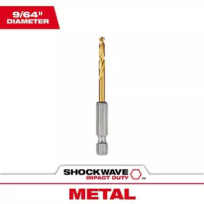 Milwaukee Shockwave Impact Duty Titanium Drill Bit 9/64in. Dia. Model# • $8.99