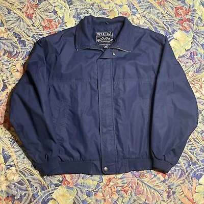 Vintage Pacific Trail Mens Medium Lightweight Bomber Jacket Dark Blue Collared  • $29.74