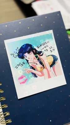 $8.99 • Buy Holographic Evangelion Misato Katsuragi Polaroid Size Sticker ￼￼