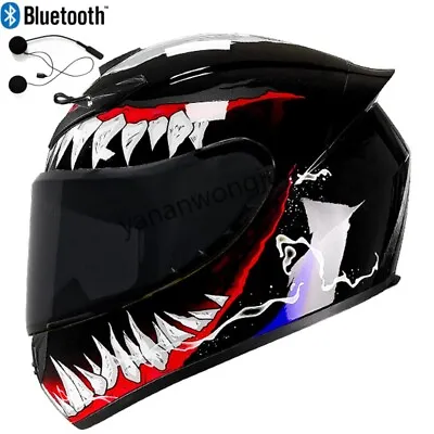 DOT Bluetooth Motorcycle Helmet Motorbike ATV Full Face Moto Crash Helmets ECE • $63.86