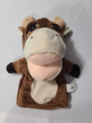 Kellytoy Plush Moose Hand Puppet 10   Big Eyes Movable Mouth Play Toy Bee Happy • $4.99