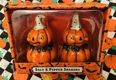 Johanna Parker Pumpkin Halloween Salt And Pepper Shakers Vintage Style New • $22.99