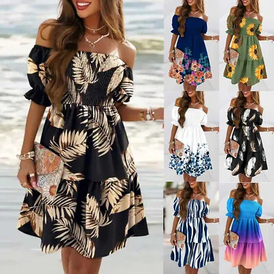 £4.29 • Buy UK Women Holiday Strapless Boob Tube Bandeau Top Summer Mini Beach Dress Dresses