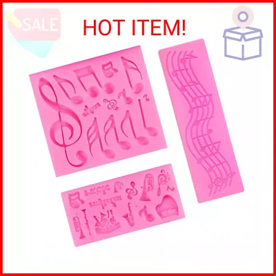 3 Pieces Music Note Fondant Mold Music Note Lace Mat Silicone Musical Candy Mold • $15.25