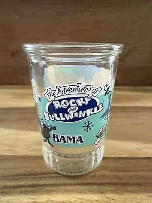 Rocky And Bullwinkle Jelly Jar Juice Glass Bama Jelly Jar Cup Vintage • $10