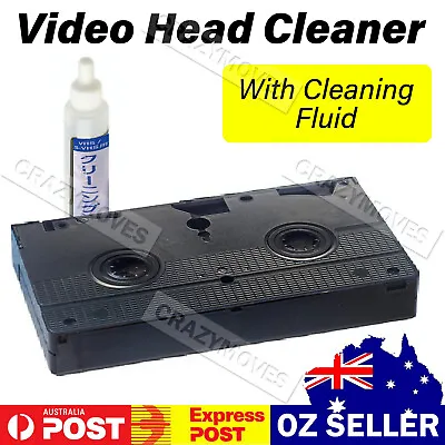 Video Head Cleaner Tape Cassette Wet System For VCR VHS Player VIC • $13.94