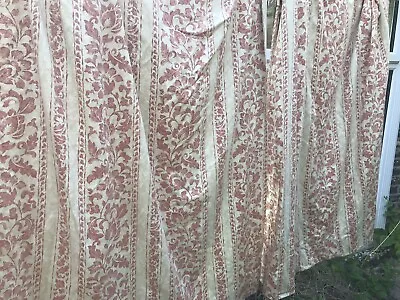 £20 • Buy Vintage Style? Cream & Peach Montgomery Interiors Full Length Curtains W76” D92”