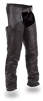 Men's Deep Thigh Pocket Cowhide Chap Fully Lined HD830 For Motorcycle Riders • $99.99