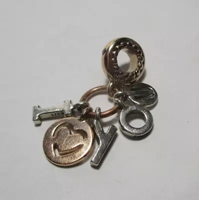 $45 • Buy Pandora Charm - I LOVE YOU - Silver & Rose Gold Letters Dangle Charm - 796596FPC