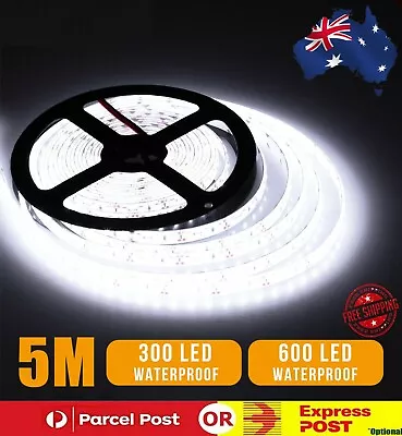 $9.99 • Buy Waterproof 300/600 LEDs Cool White DC 12V 5M 3528 SMD Bright LED Strip Lights AU