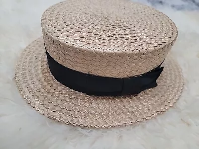 1920s Straw Boater Hat Vintage 20s  Adam  Dapper Menswear Antique Summer  • $39.99