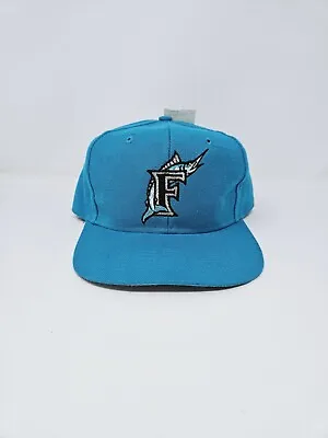 VTG Florida Marlins Teal MLB Snapback Cap Hat Genuine Twins Enterprise 90s NWT • $42.74