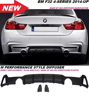 2014+ BMW F32 435I M Performance Style M Tech Rear Bumper Dual Cutout Diffuser • $299