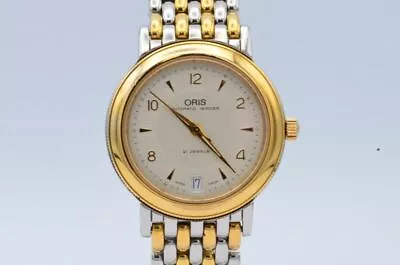 Oris Men's Watch 36MM Automatic Steel/Gold 7455 Pretty Wrist With Original Ban • $1236.59