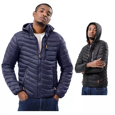 Men's Down Coat Hooded Puffer Jacket Lightweight Bubble Windproof Warm Zip Ski • $39.99