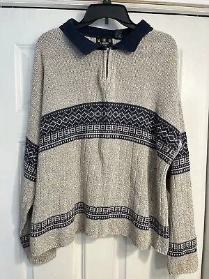 J. Riggins Sportswear Large Sweater Fair Isle Quarter Zip Men’s Nordic • $30.25