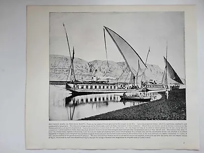 Old Antique Print 1894 Famous Scenes Excursion Boats On The Nile Egypt • £13