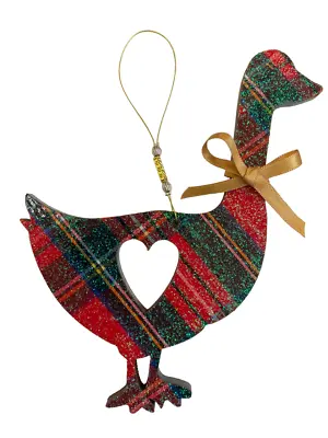 Tartan Goose Christmas Tree Decoration • £7