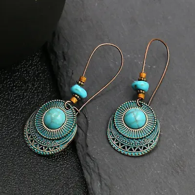 $4.99 • Buy Vintage Boho Style Dangle Drop Earrings With Turquoise For Women Fashion Jewelry