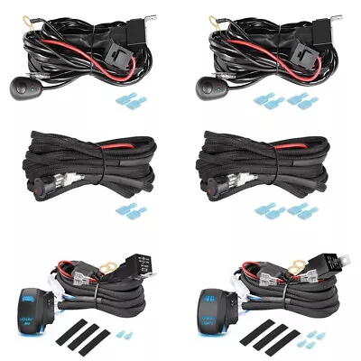 LED Light Bar Wiring Loom Harness Kit ON-OFF Rock Switch Relay Fuse 12V 4WD CAR • $17.99