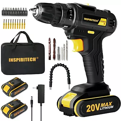 20V Cordless Drill Driver With 2 Battery And Fast Charger 3/8 Inch Keyless Chuck • $49.99