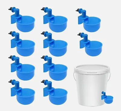 10 Pack Automatic Water Cups Poultry Drinker Waterer Chicken Duck Quail Drinking • $14.75