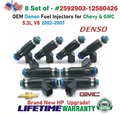 OEM X8 Denso NEW HP Upgrade Fuel Injectors For 2002-2007 Chevrolet & GMC 5.3L V8 • $370.07