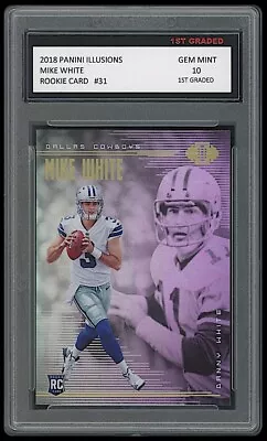 Mike White 2018 Panini Illusions 1st Graded 10 Nfl Rookie Card Rc Cowboys/jets • $34.99