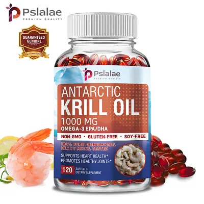 Antarctic Krill Oil 1000mg - With Omega-3 Astaxanthin - Heart And Brain Health • $17.47