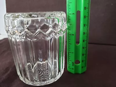 Vintage Candy Dish Vanity Jar Trinket Ribbed Sawtooth Glass Clear • $3.99