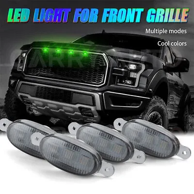 4x Raptor Style Flash RGB Warn LED Lamp Front Grille Bumper Mesh Marker For Ford • $27.57