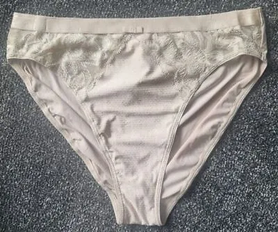 New Ex M&S Wild Bloom Lace High Leg Knickers Opaline White Black Brown • £3.90