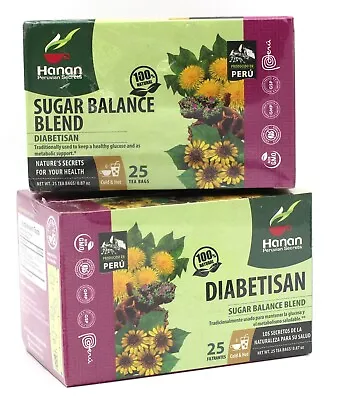 50 Tea Bags Diabetisan  (Sugar Balance Blend Tea Bags) 2 Boxes • $19.99